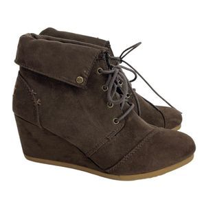 Mad Love brown lace up wedge ankle boots